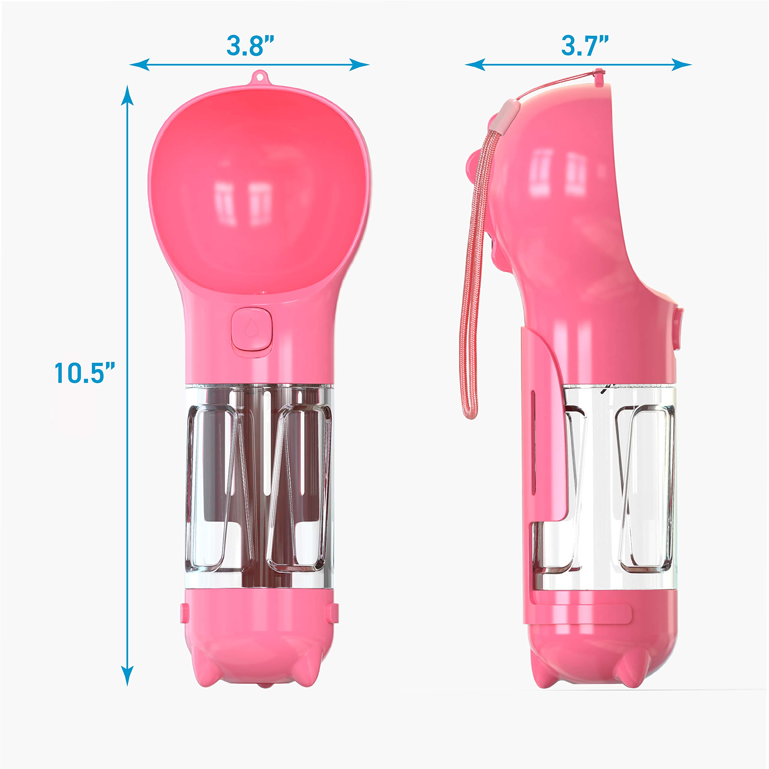 Portable Dog Water Bottle with Leak-Proof Bowl, Poop Scoop, and Bag Storage - Ideal for Hiking, Travel, and Outdoor Adventures