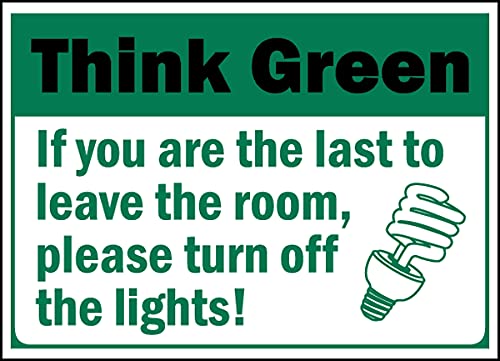 Vinyl Safety & Warning Stickers Bundle - Warehouse Signs, Turn Off Lights Sticker - 2-3 Pack (3.5