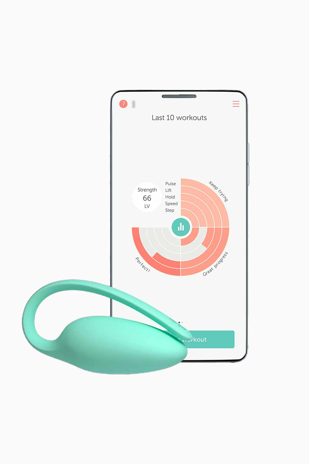 Elvie Kegel Trainer with App - Smart Pelvic Floor Exerciser for Women, Postpartum Recovery & Bladder Control - Home Use & Fitness Tracking