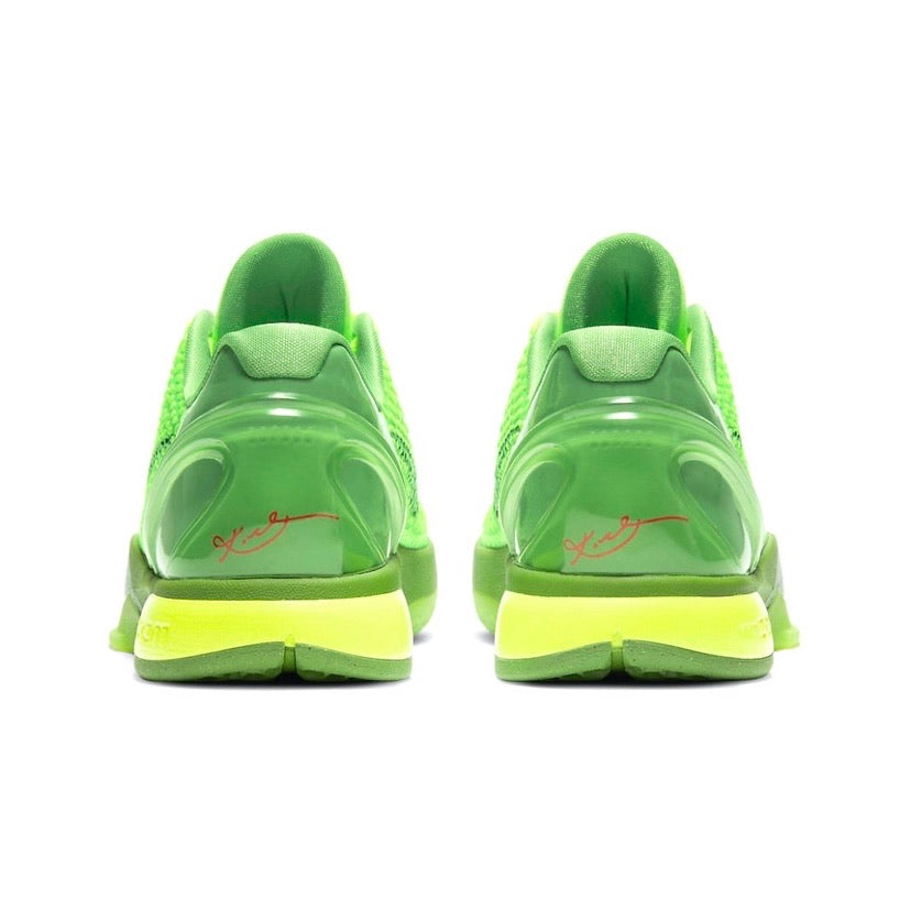 Kobe 6 Protro Grinch Basketball Shoes - Apple Green, Black, Volt & Crimson Colorway | High-Performance Court Shoes for NBA Fans & Streetwear Enthusiasts | Perfect for Basketball Games, Training & Sneaker Collection