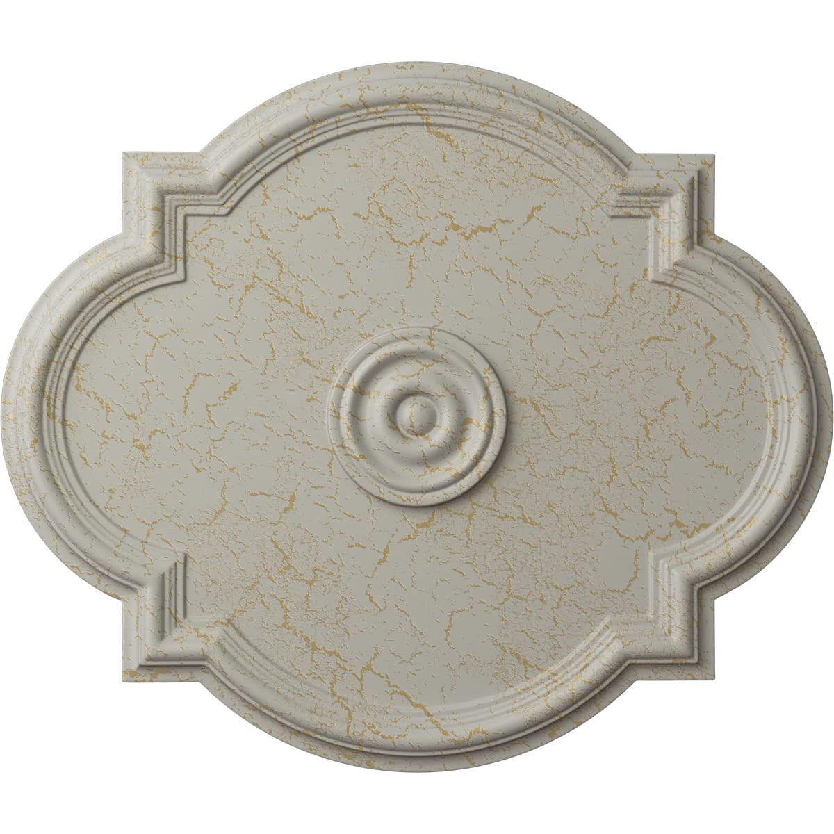Ekena Millwork CM24WAPCC Waltz Ceiling Medallion - 24 Inch White Hand-Painted Cream Crackle Finish - Decorative Ceiling Rose for Dining Room, Bedroom & Foyer Decor
