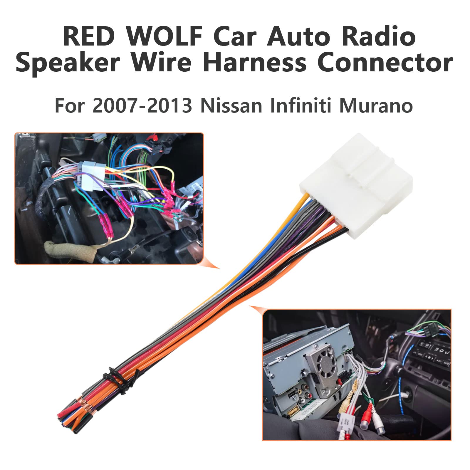 RED WOLF Car Stereo Wiring Harness & Antenna Adapter Compatible with Nissan Frontier/Pathfinder/Titan 2008-2020 & Infiniti QX60/G37 2010-2014 - Easy DIY Installation for Aftermarket Radio Upgrade | Perfect for Car Audio System Replacement & Customization
