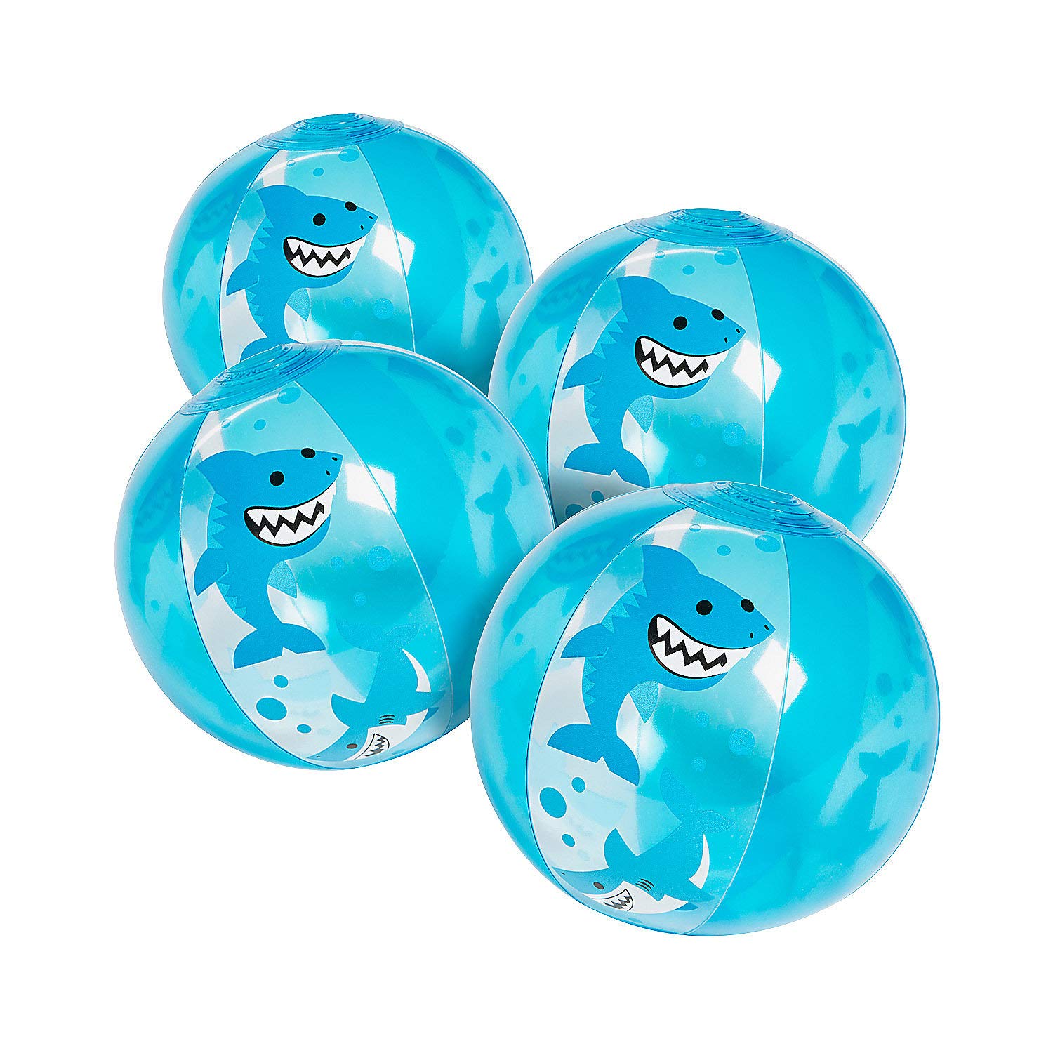 Fun Express Shark Mini Beach Ball - 12-Pack Inflatable Pool Toys for Kids - Perfect for Beach Parties, Pool Games & Summer Fun