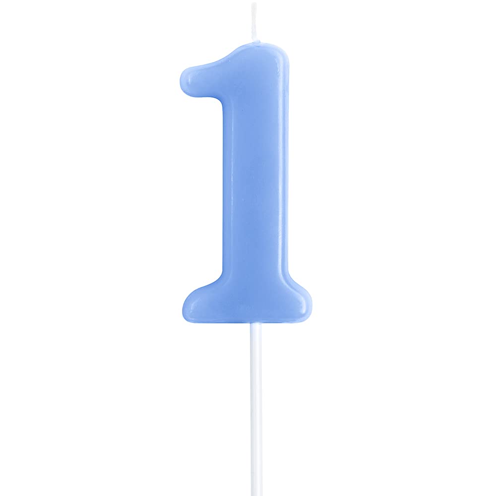 1st Birthday Candle - Large 2.76 Inch Number 1 Candle for Cake Decorating | Blue Birthday Party, Wedding & Anniversary Celebration Supplies | Perfect for Baby's First Birthday, Smash Cakes & Special Occasions