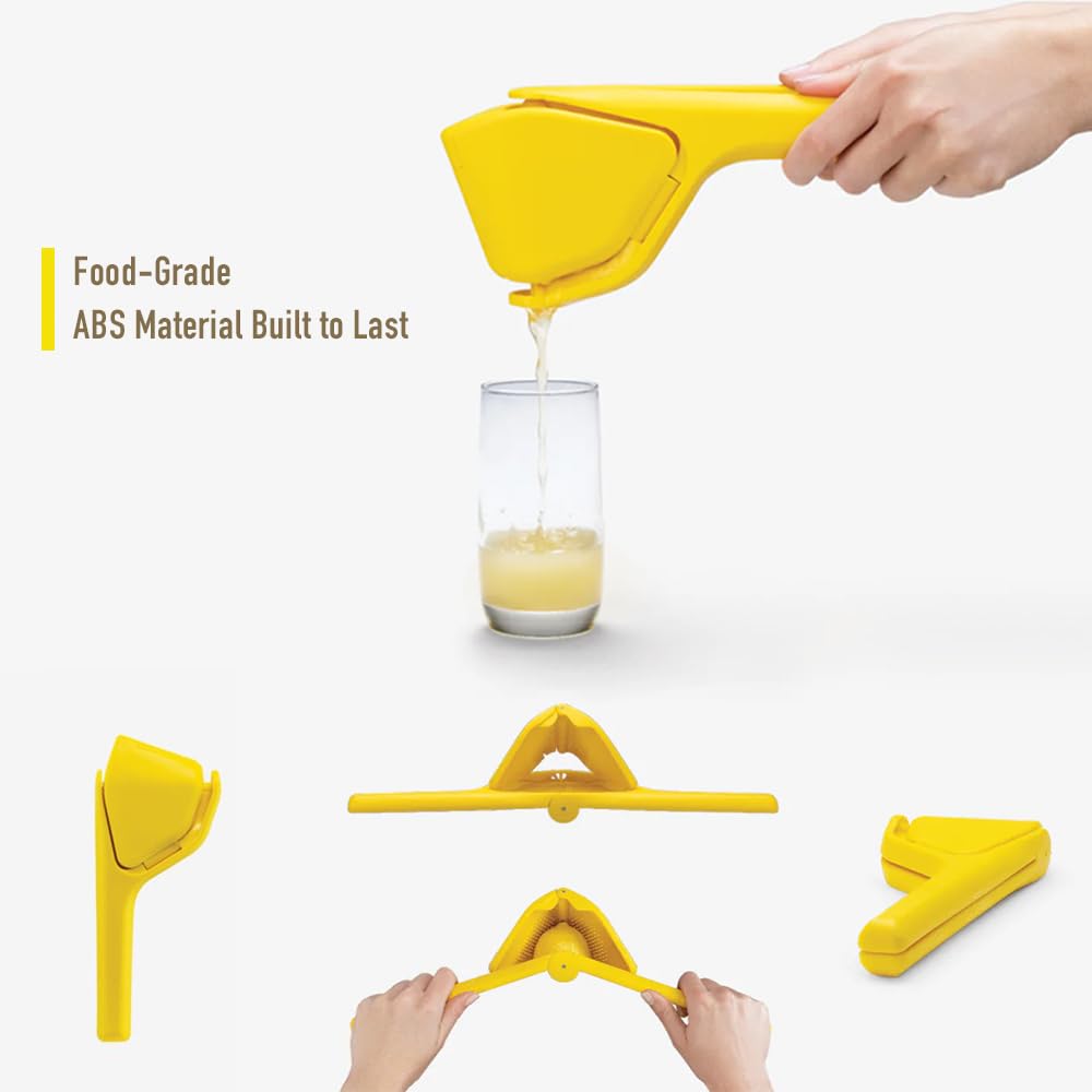 Handheld Citrus Juicer - Manual Lemon, Lime & Orange Squeezer with Space-Saving Foldable Design | Effortless Juice Presser for Fresh Lemonade, Cocktails & Cooking | Perfect for Bars, Kitchens & Outdoor Use