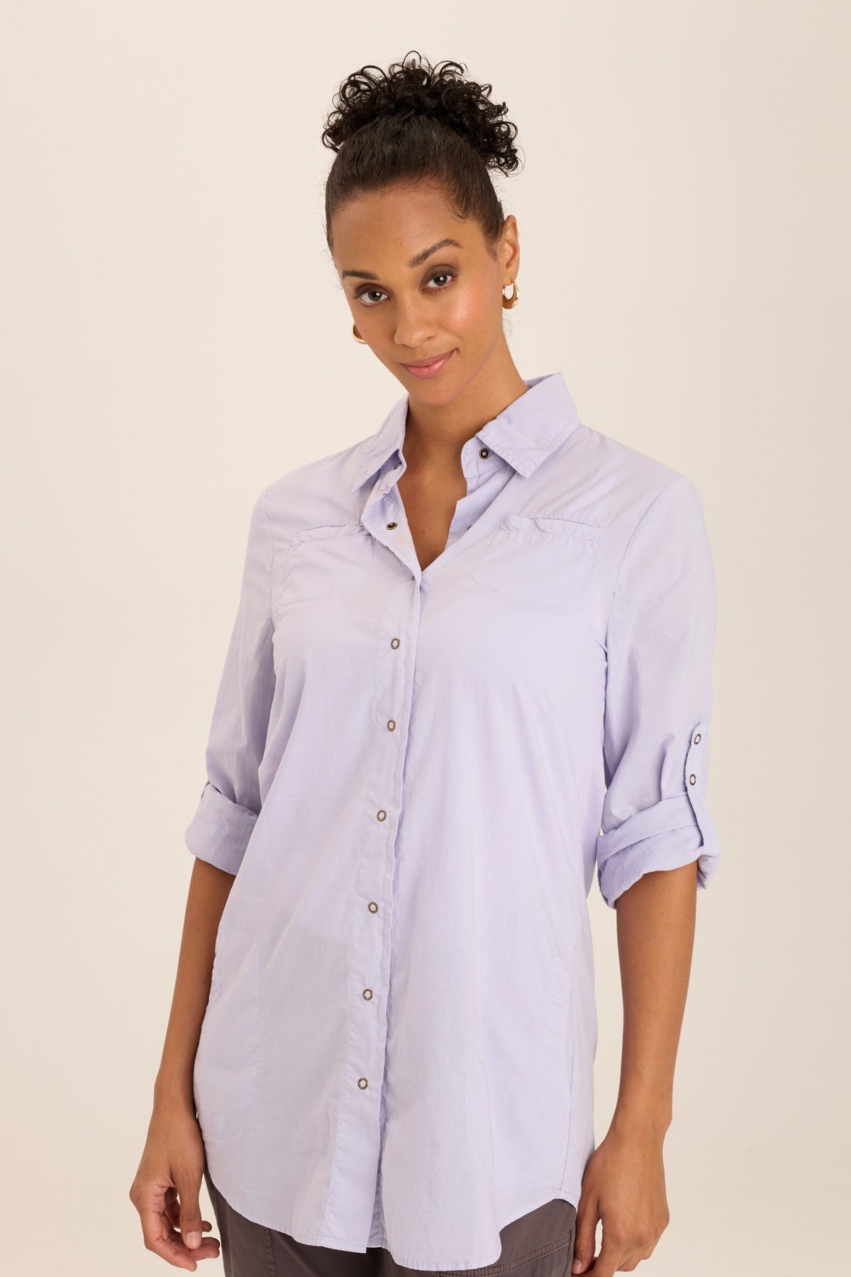 Soft Voile Button Down Blouse for Women - Breathable & Lightweight Work Shirt - Perfect for Office, Business Casual & Spring Outfits