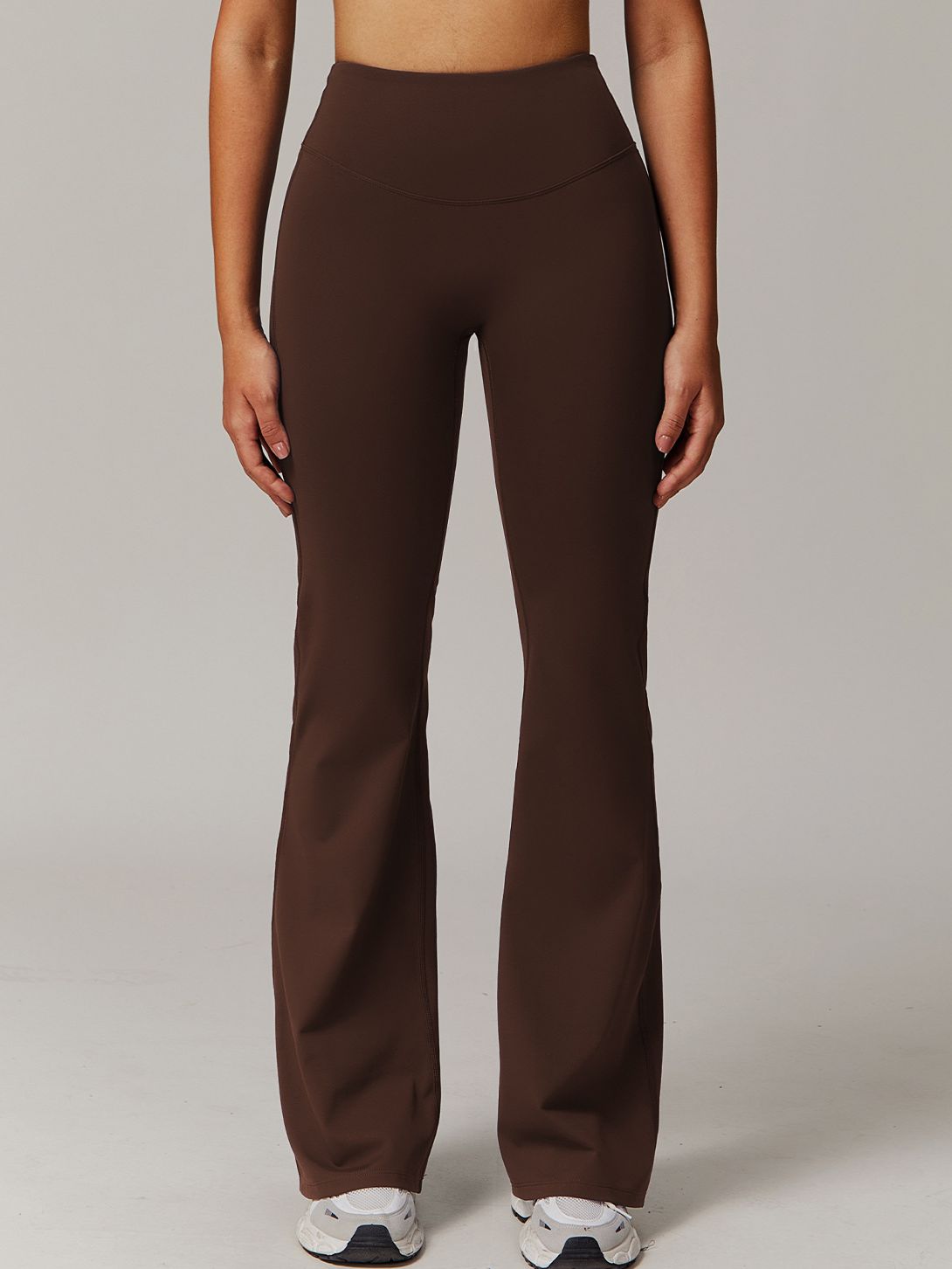 ZASUWA Women's High Waisted Flare Leggings - Solid Color Yoga Pants for Workout, Running & Casual Wear