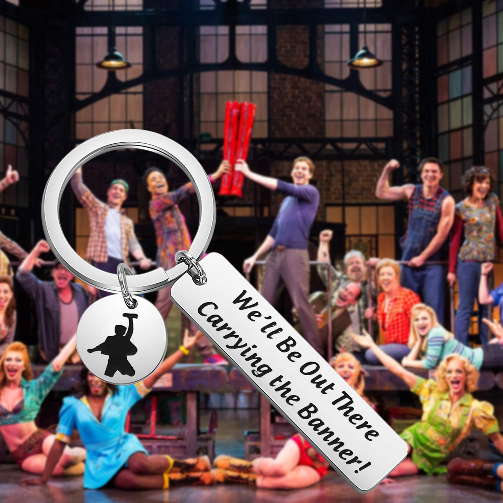 FOTAP Musical Theatre Keychain - 'We'll Be Out There Carrying The Banner' Inspired Gift for Broadway Fans | Perfect for Backpacks, Gifts & Theatre Lovers
