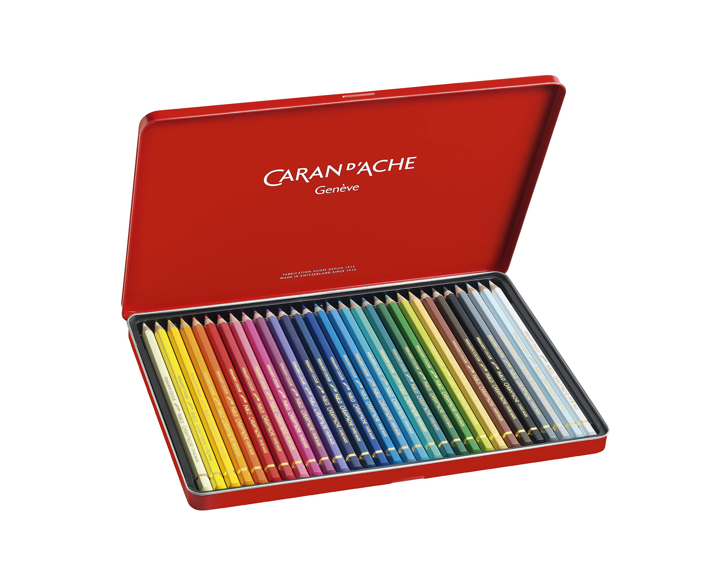 Premium Caran D'Ache Pablo Artist Colored Pencils - Set of 30 Vibrant Colors (666.330) | Professional Drawing, Sketching & Coloring for Artists, Students & Hobbyists