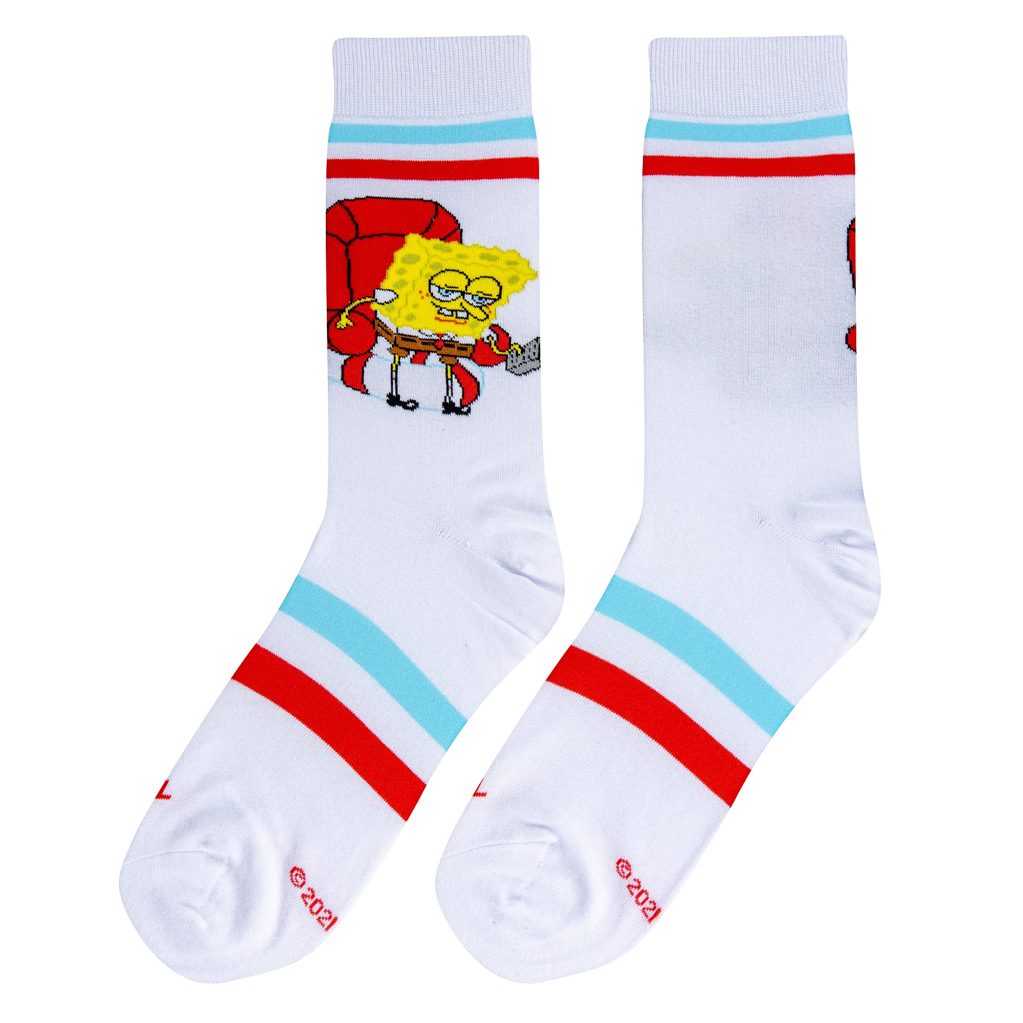 SpongeBob 'Imma Head Out' Funny Graphic Print Crew Socks for Men & Women - Large Size | Comfortable & Trendy Casual Wear for Everyday, Cosplay & Gifts