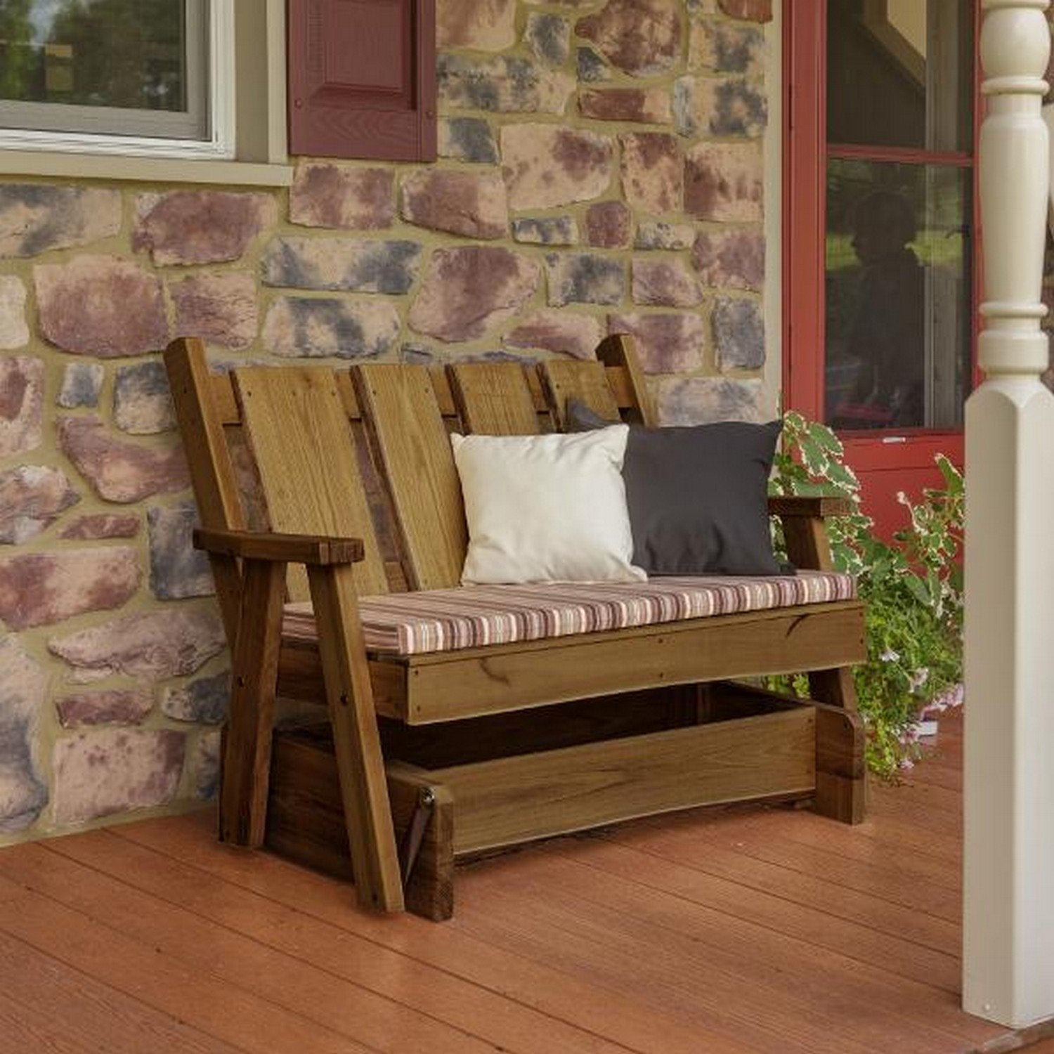 Timberland Garden Bench by A&L Furniture - Outdoor Wooden Bench for Patio, Garden, and Backyard - Durable & Weather-Resistant for Year-Round Use