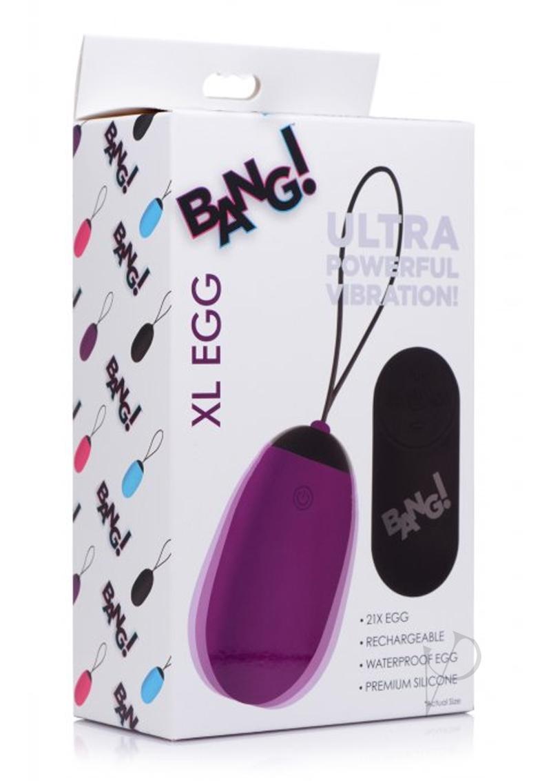 Bang! XL Vibrating Egg - Powerful Purple G-Spot & Clitoral Stimulator for Women - Perfect for Couples Play, Solo Pleasure & Sensual Massage