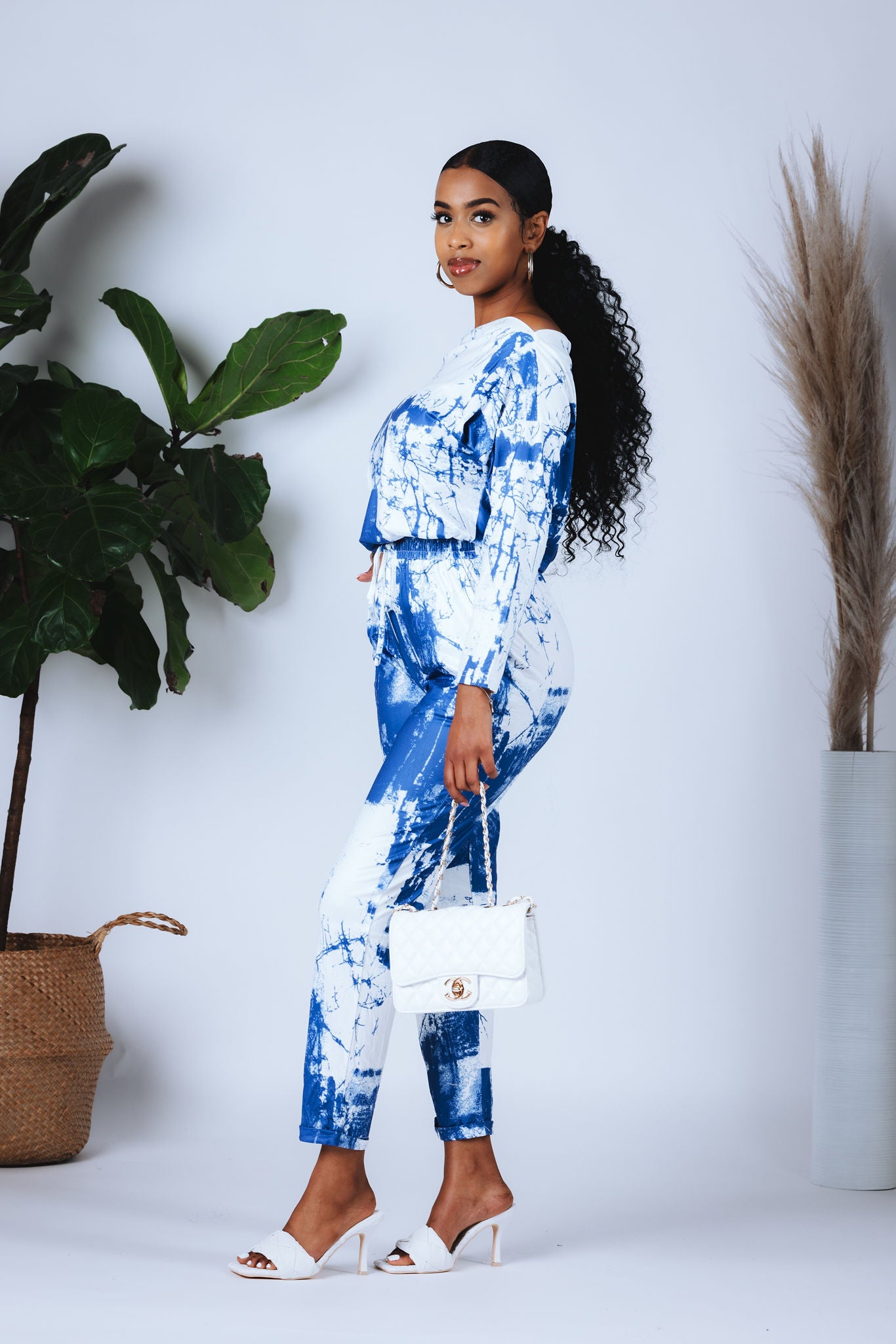 Stylish Blue and White Jumpsuit for Women | Trendy One-Piece Romper | Perfect for Casual Outings, Beach Vacations & Summer Fashion