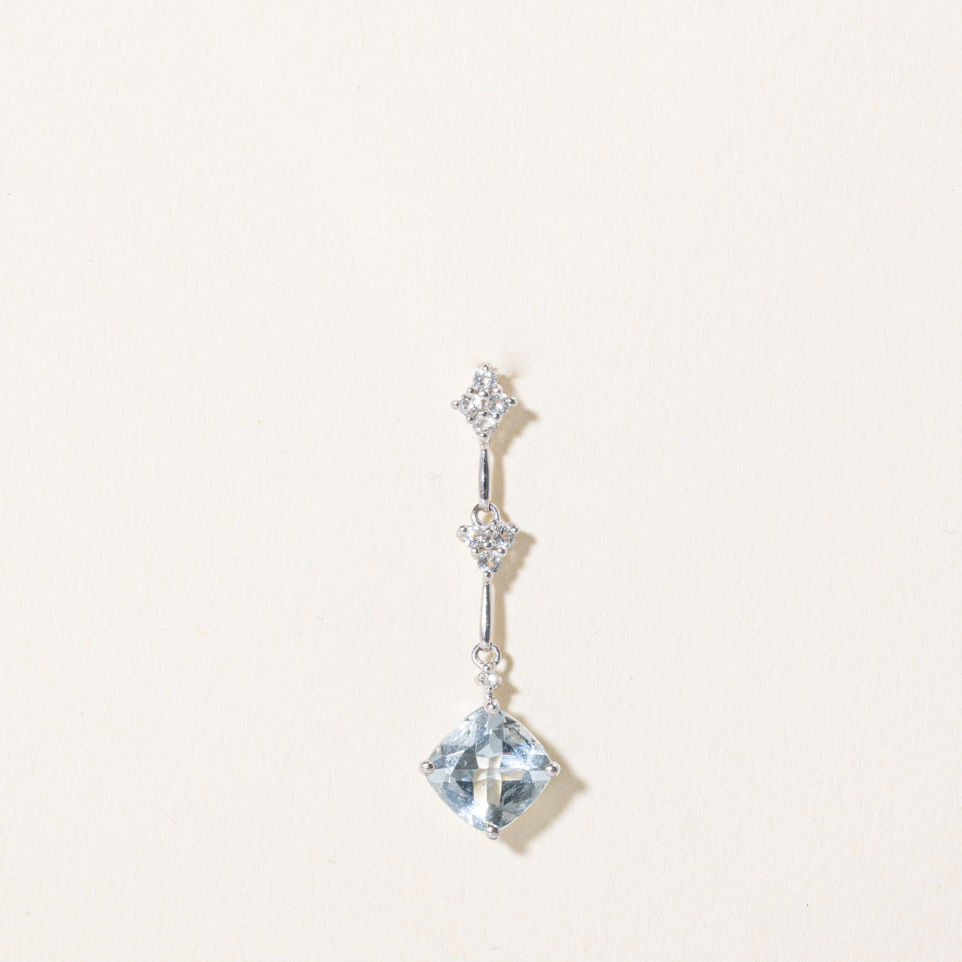 1.20ctw Aquamarine & White Topaz Drop Pendant Necklace - Elegant Dangling Gemstone Jewelry for Women - Perfect for Weddings, Parties & Special Occasions