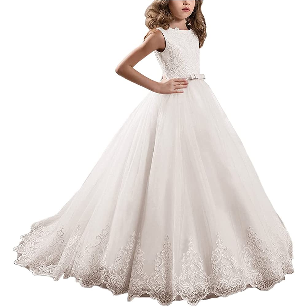 Elegant Flower Girl Dresses | First Communion & Pageant Gowns | Long Lace Sequin Ball Gowns for Girls – Perfect for Weddings, Baptisms & Special Occasions