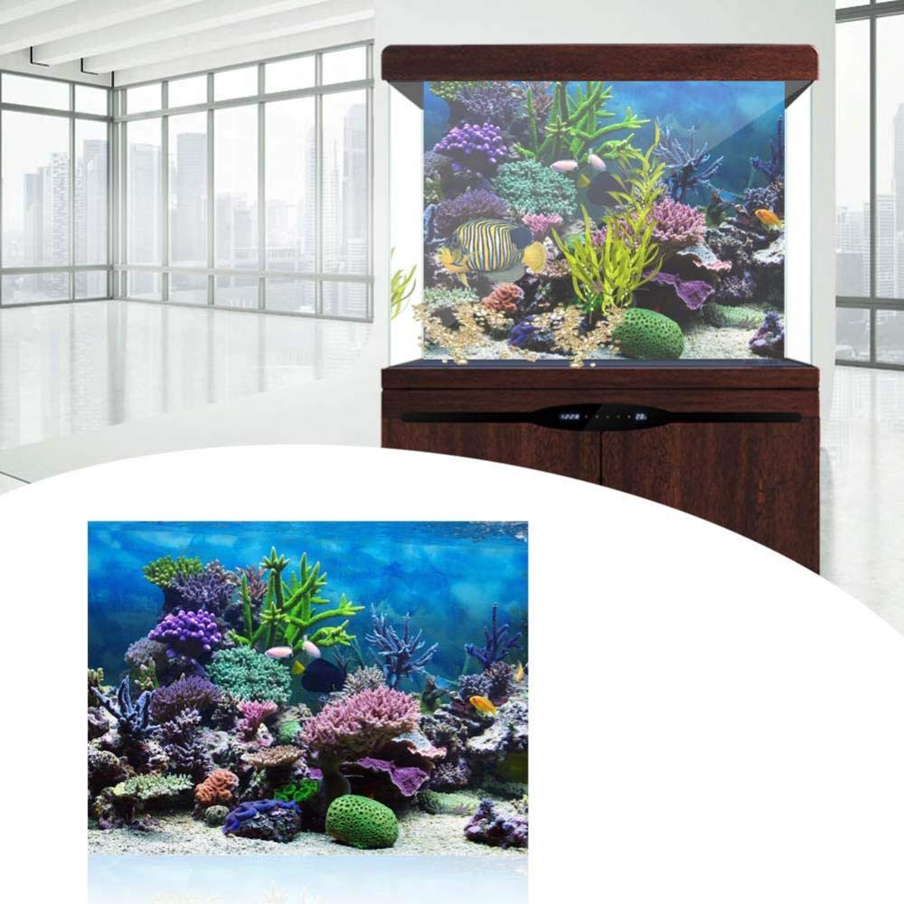YOUTHINK Fish Tank Background Poster - Underwater Coral PVC Adhesive Decoration Paper for Aquarium (9 Pack) | Perfect for Freshwater & Saltwater Fish Tanks, Home & Office Aquarium Decor