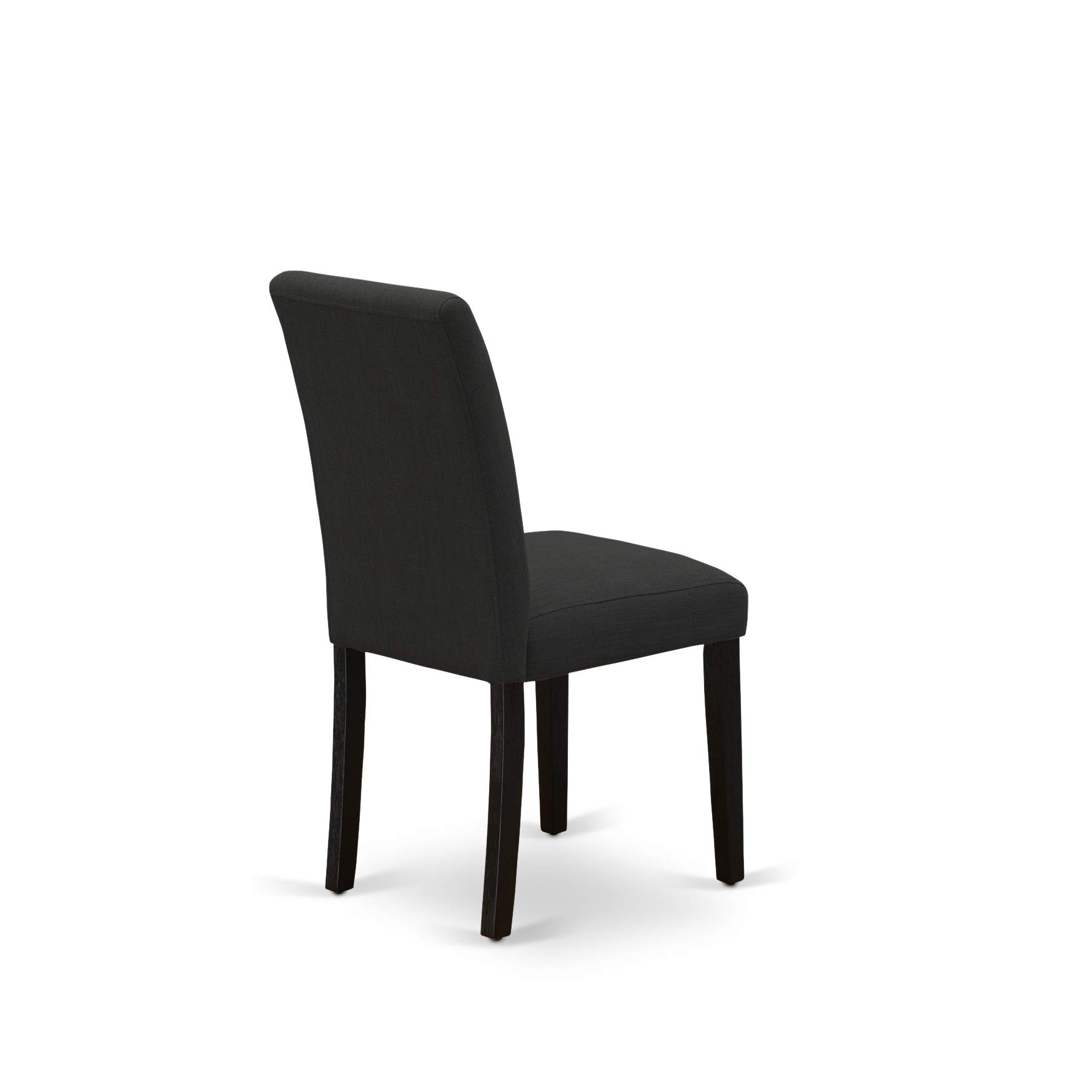 East West Furniture 5-Piece Kitchen Dining Set - 36x60 Inch Rectangle Table with X-Legs & 4 Black Linen Upholstered Chairs - Modern Dining Room Furniture for Small Spaces, Breakfast Nook, Apartment, and Family Gatherings