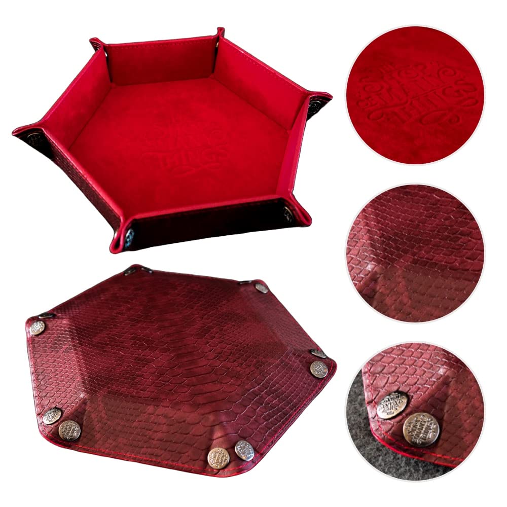 Premium Red Dragon Leather Dice Tray for Dungeons & Dragons - RPG Gaming Accessory for Tabletop Games, D&D Sessions & Board Game Nights - The Shop of Many Things