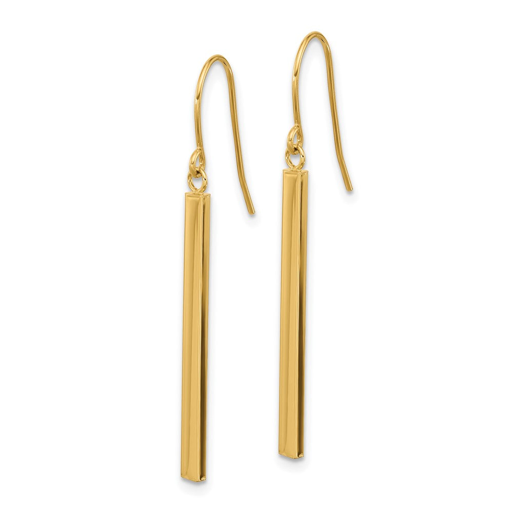 Gold Bar Dangle Earrings - Elegant 14K Gold Plated Hoop Earrings for Women | YE2178 | Perfect for Parties, Weddings & Everyday Wear