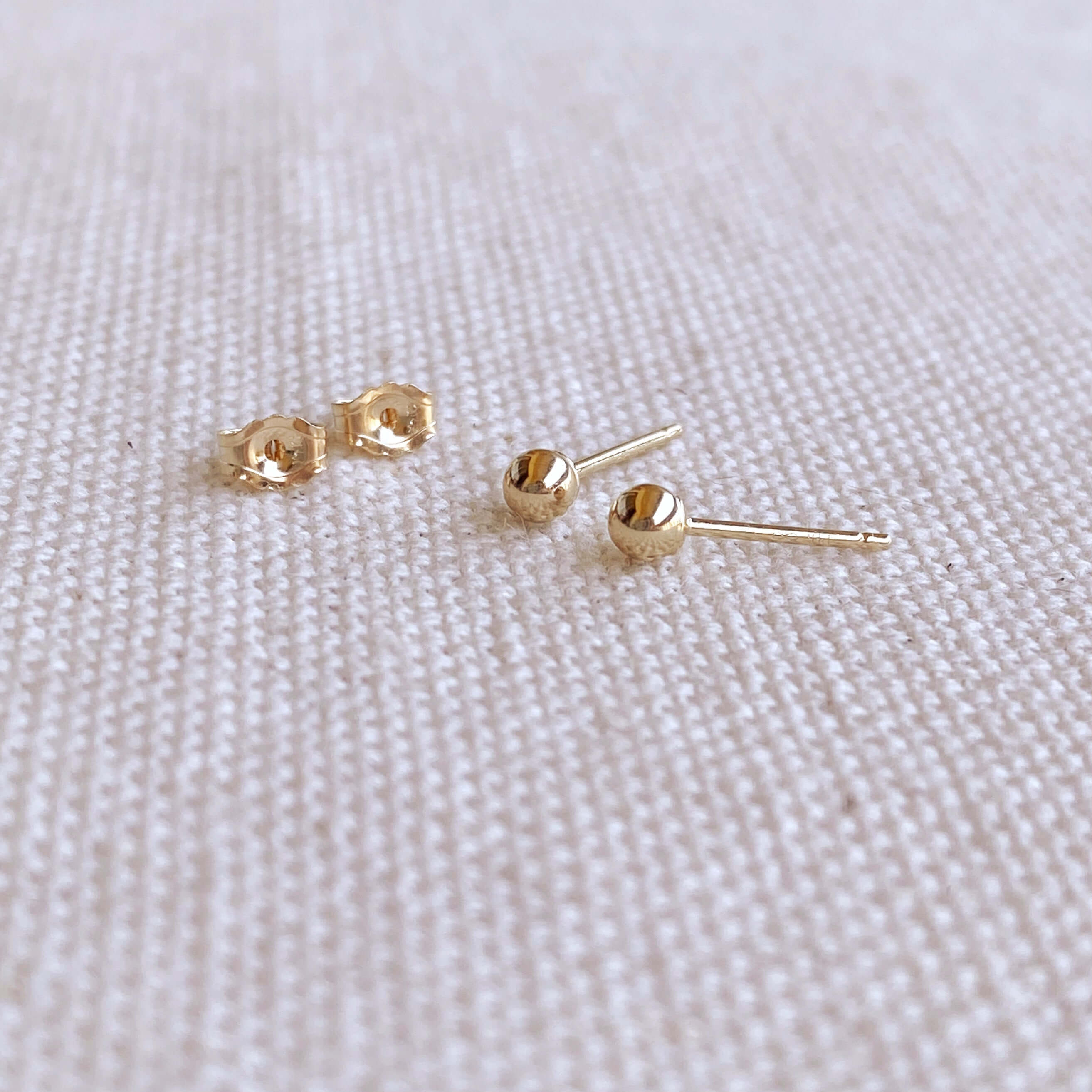 14K Solid Gold 3mm Ball Stud Earrings for Cartilage, Helix, Lobe Piercing - Hypoallergenic Minimalist Jewelry for Everyday Wear