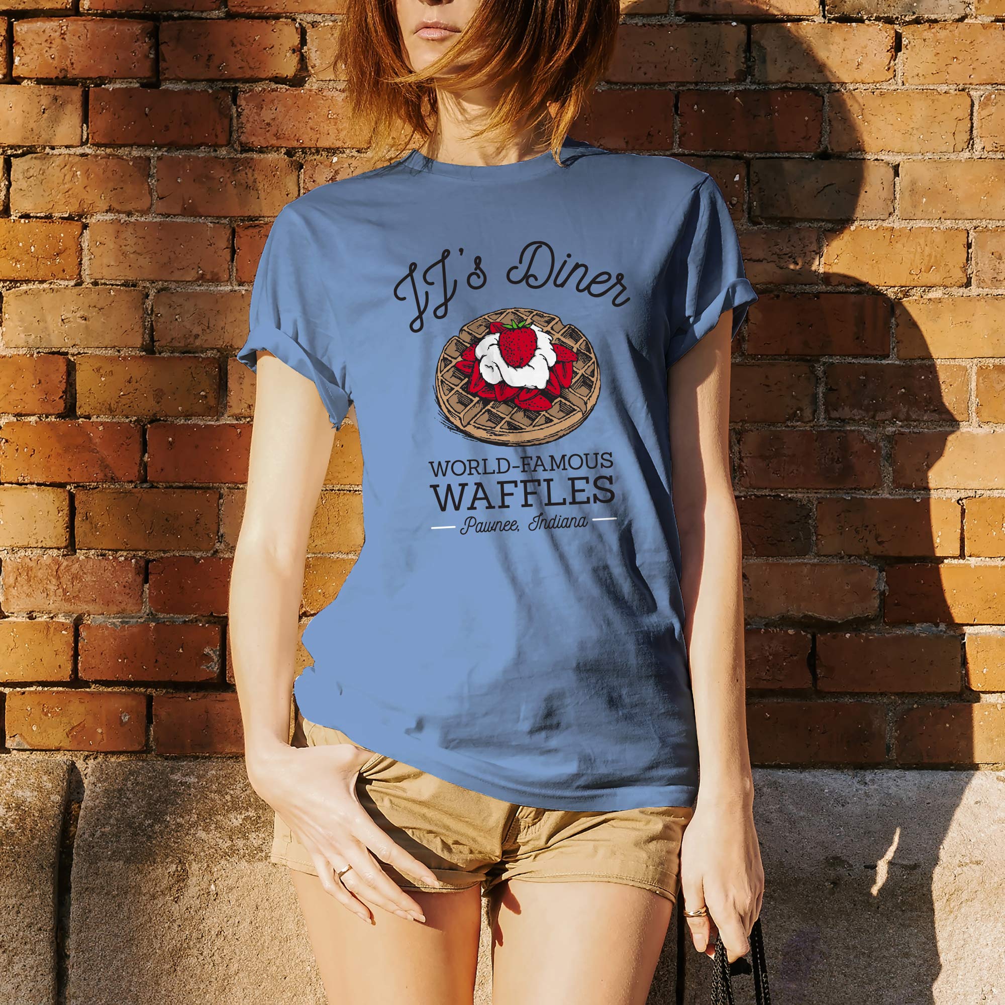 JJ's Diner Leslie Knope World's Best Waffles TV Show T-Shirt | Parks and Recreation Fan Gift | Casual Wear & Cosplay