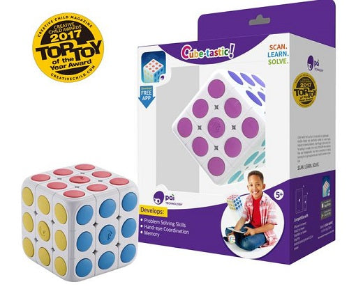 Pai Technology Cube Tastic 3D Puzzle Cube - Interactive STEM Learning Toy with Smartphone App for Kids & Adults - Perfect for Brain Training, Classroom Activities & Family Game Night
