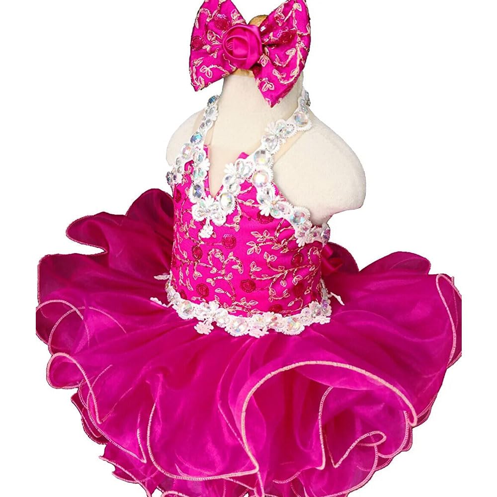 Jenniferwu Baby Girl's Beaded Pageant Dress for Newborn Toddler - Perfect for Birthday Parties, Christenings & Special Occasions
