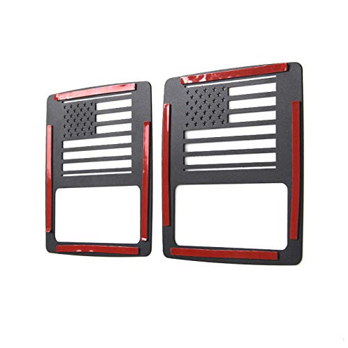 Jeep Wrangler JL & Unlimited Sport US Flag Taillight Covers - Durable Rear Lamp Guard Protector (1 Pair) for Off-Roading & Night Driving Safety