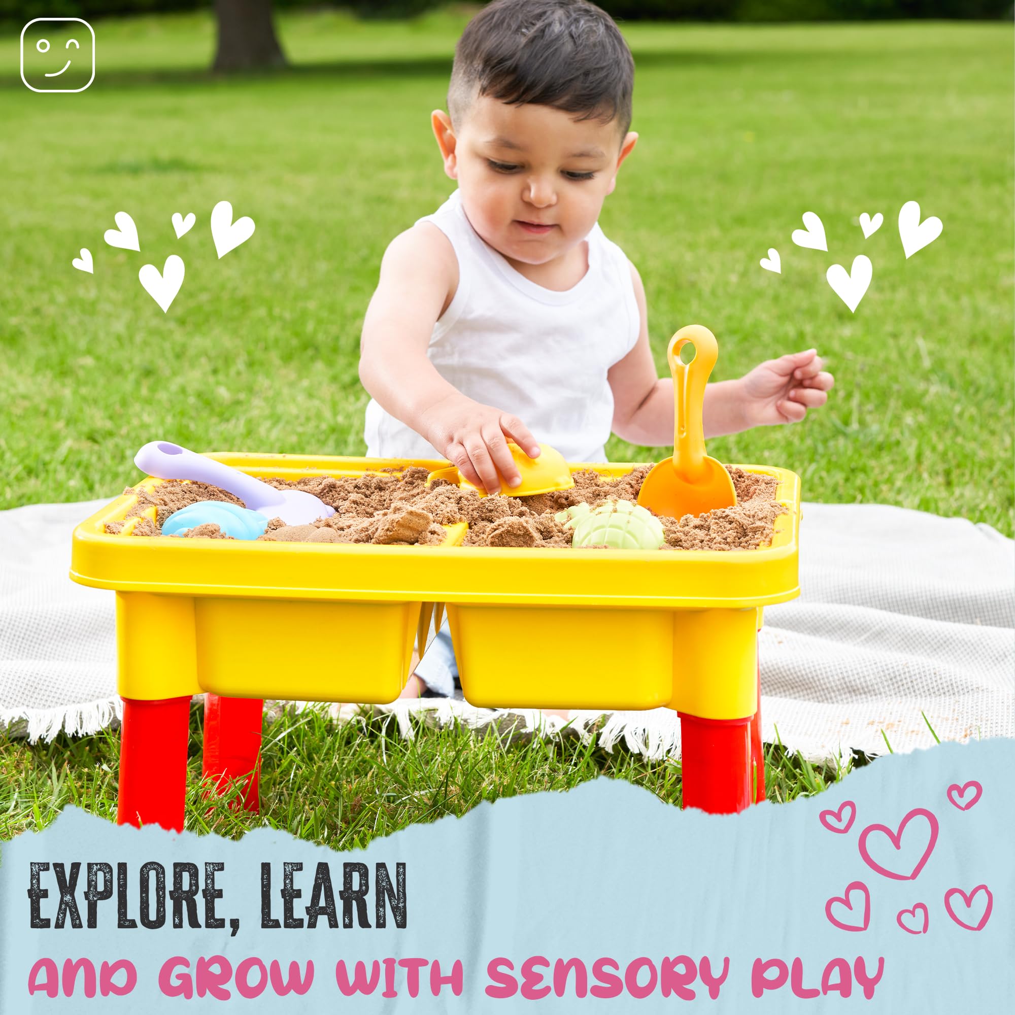 Best Kids Sensory Table for Toddlers - Sand & Water Play Table for Indoor & Outdoor Use - Perfect for Sensory Bins, Sand Play, and Water Activities - Ideal for Preschool Learning & Backyard Fun