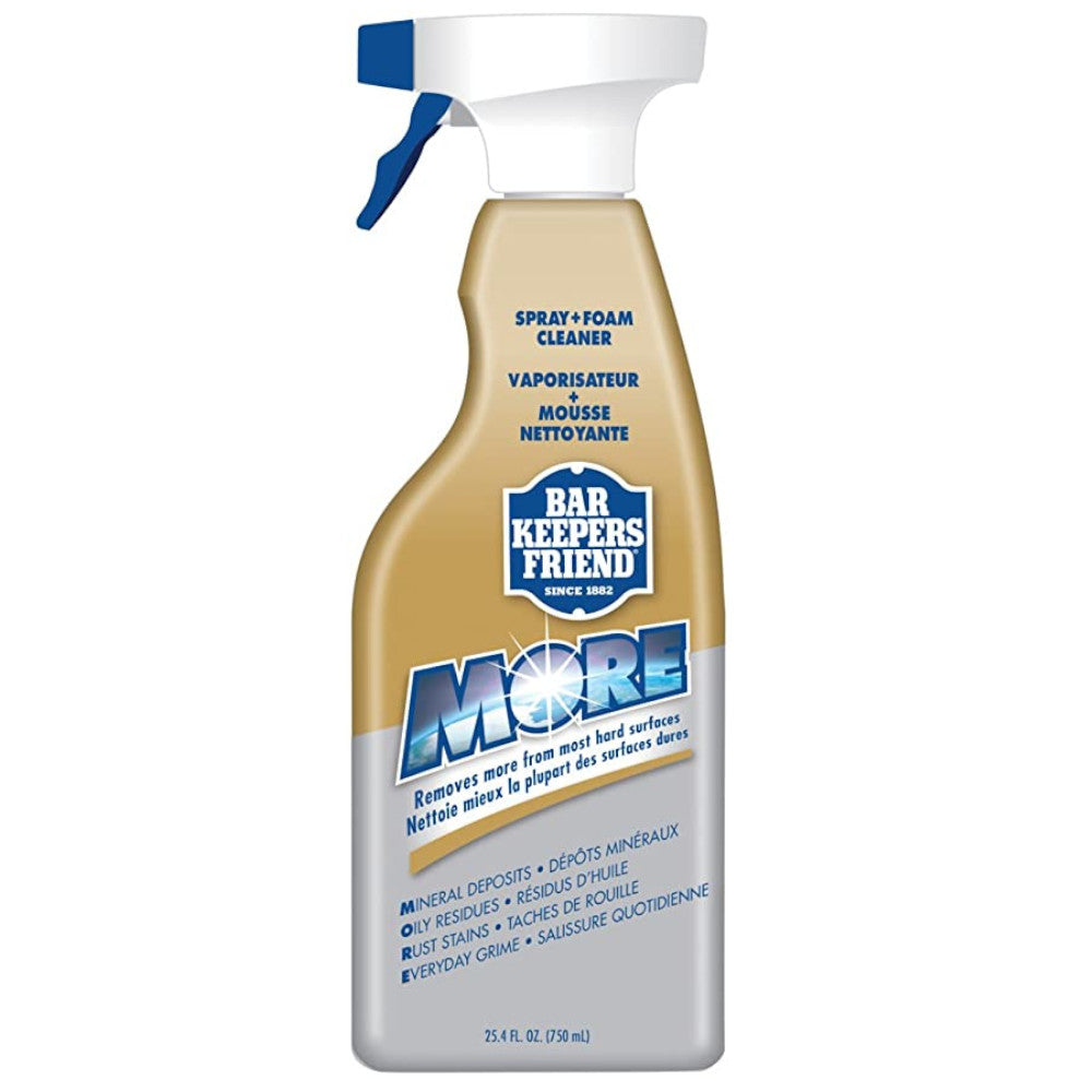 BAR KEEPERS FRIEND Spray & Foam Cleaner 11727 - Multi-Surface Stain Remover for Kitchen, Bathroom & Outdoor Use - Perfect for Stainless Steel, Ceramic & Glass Cleaning
