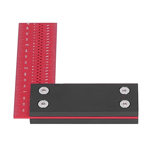Precision Aluminum Alloy Woodworking Ruler & Carpenter Square - 4 Inch High Accuracy Measuring Tool with Inch Scale - Perfect for DIY Projects, Carpentry, and Home Renovations