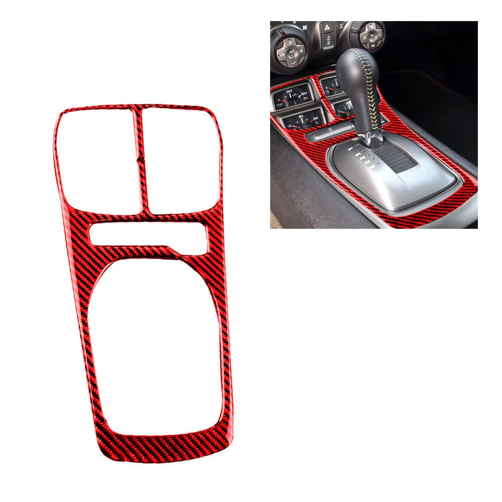 Red Carbon Fiber Transmission Panel Frame Trim for 2010-2015 Chevrolet Camaro - Interior Upgrade Accessories for Enhanced Style & Protection (Perfect for Car Shows, Racing Events & Daily Driving)