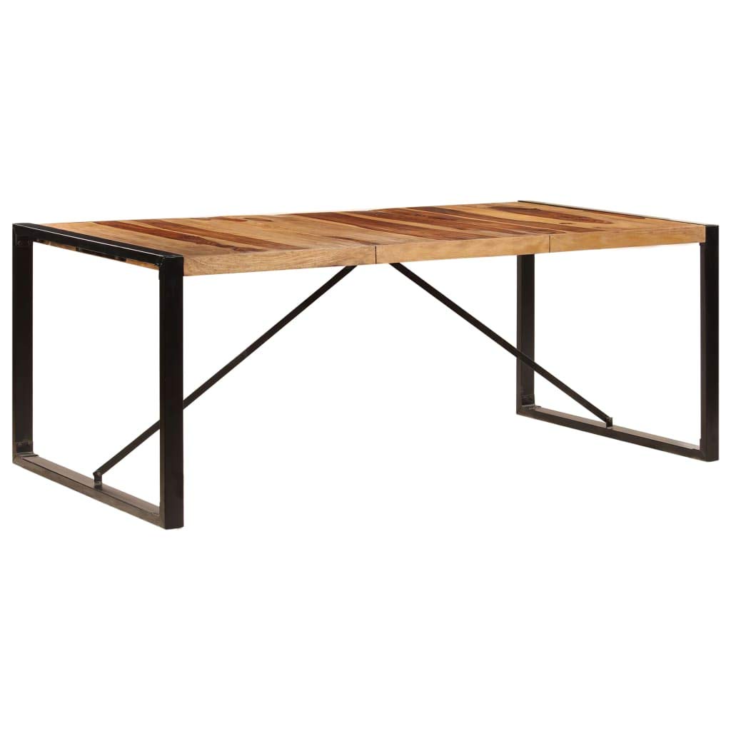 Industrial Style Solid Sheesham Wood Dining Table 78.7x39.4x29.5 Inches - Perfect for Living Room, Dining Room & Bistro | Rustic Home Decor & Restaurant Furniture