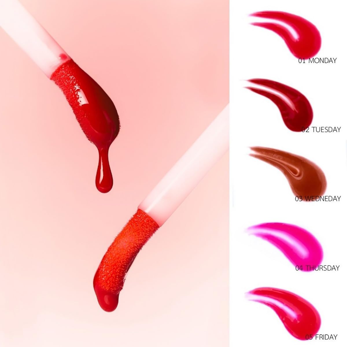 Tuesday Nourish Moisturizing Juicy Lip Oil Set - Shade #02 Sandell | 6 Hydrating Lip Glosses for Smooth, Plump Lips | Perfect for Daily Moisture & Night Care | Beautygoodshop Free Gifts Included