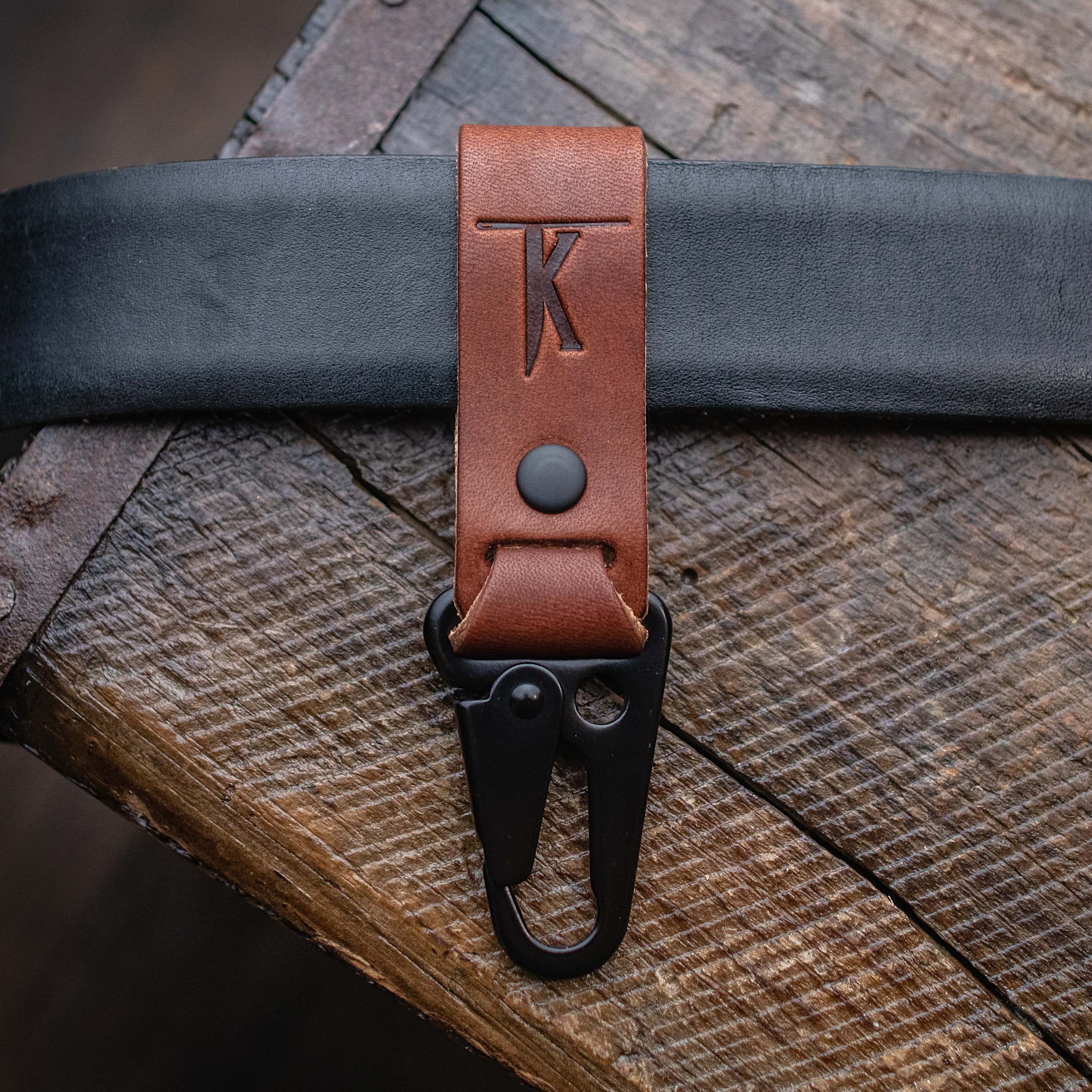 Premium Handmade Leather Key Loop Belt - Durable & Stylish Key Holder for Everyday Carry, Travel & Outdoor Adventures