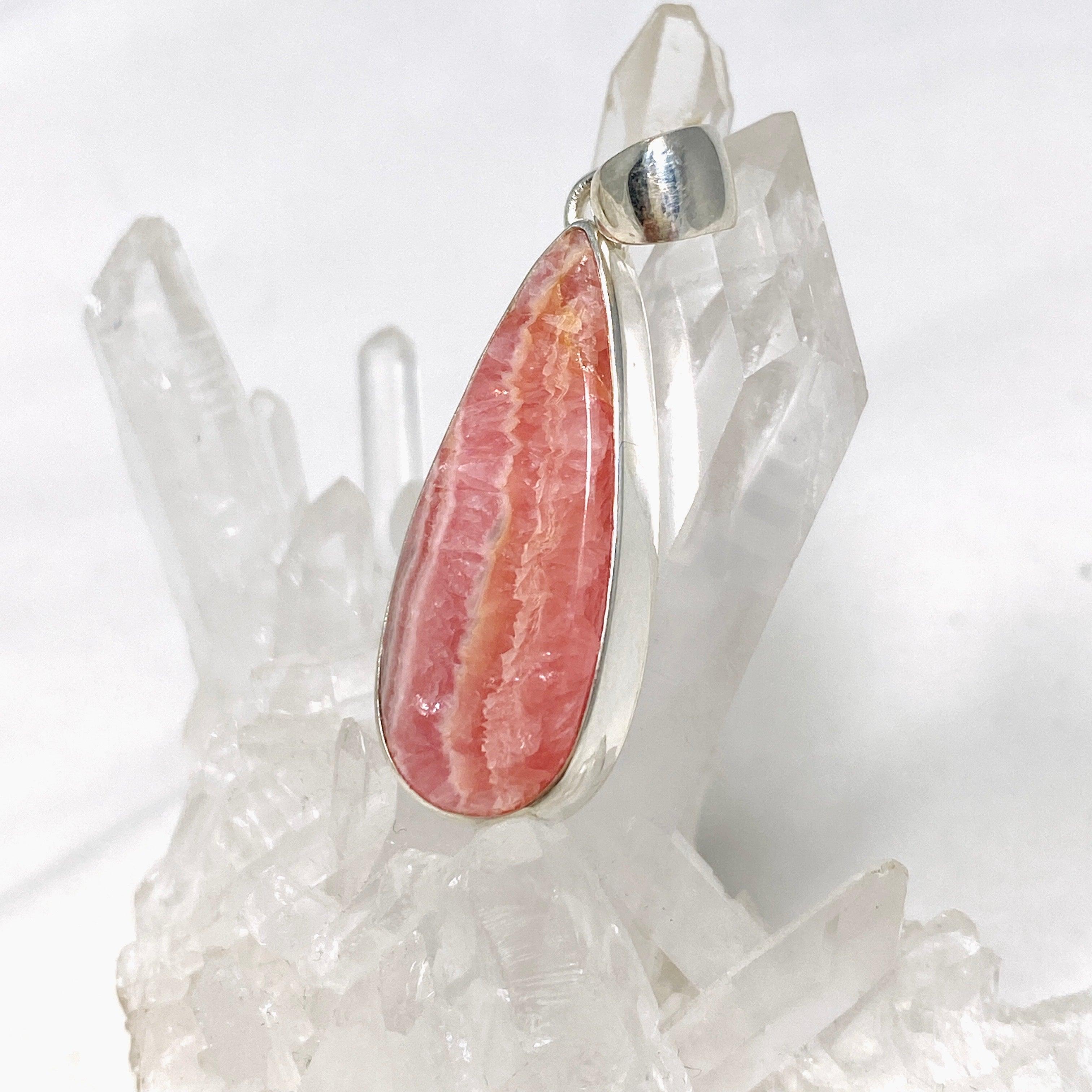 Rhodochrosite Teardrop Pendant Necklace KPGJ4328 - Elegant Gemstone Jewelry for Women, Perfect for Gifts, Weddings & Special Occasions
