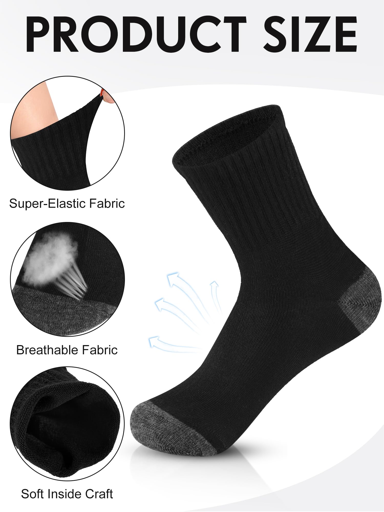 Tarpop 100 Pairs Bulk Socks for Men - Moisture Wicking Athletic Ankle Socks (Unisex Adults) - Perfect for Sports, Gym, Hiking & Homeless Shelter Donations