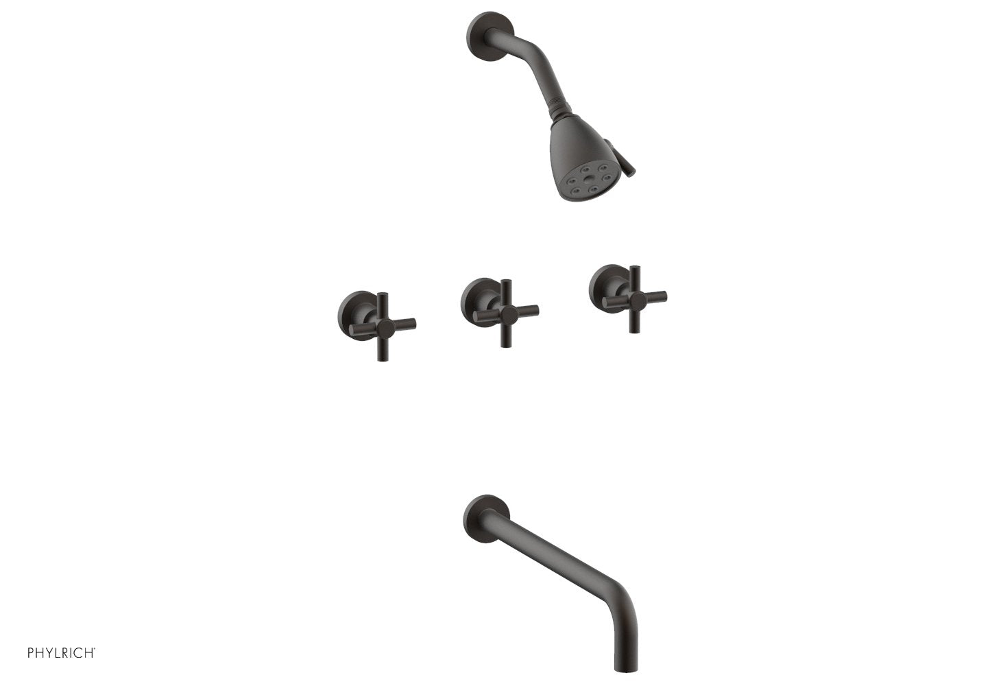 BASIC Three Handle Tub and Shower Faucet Set with 14