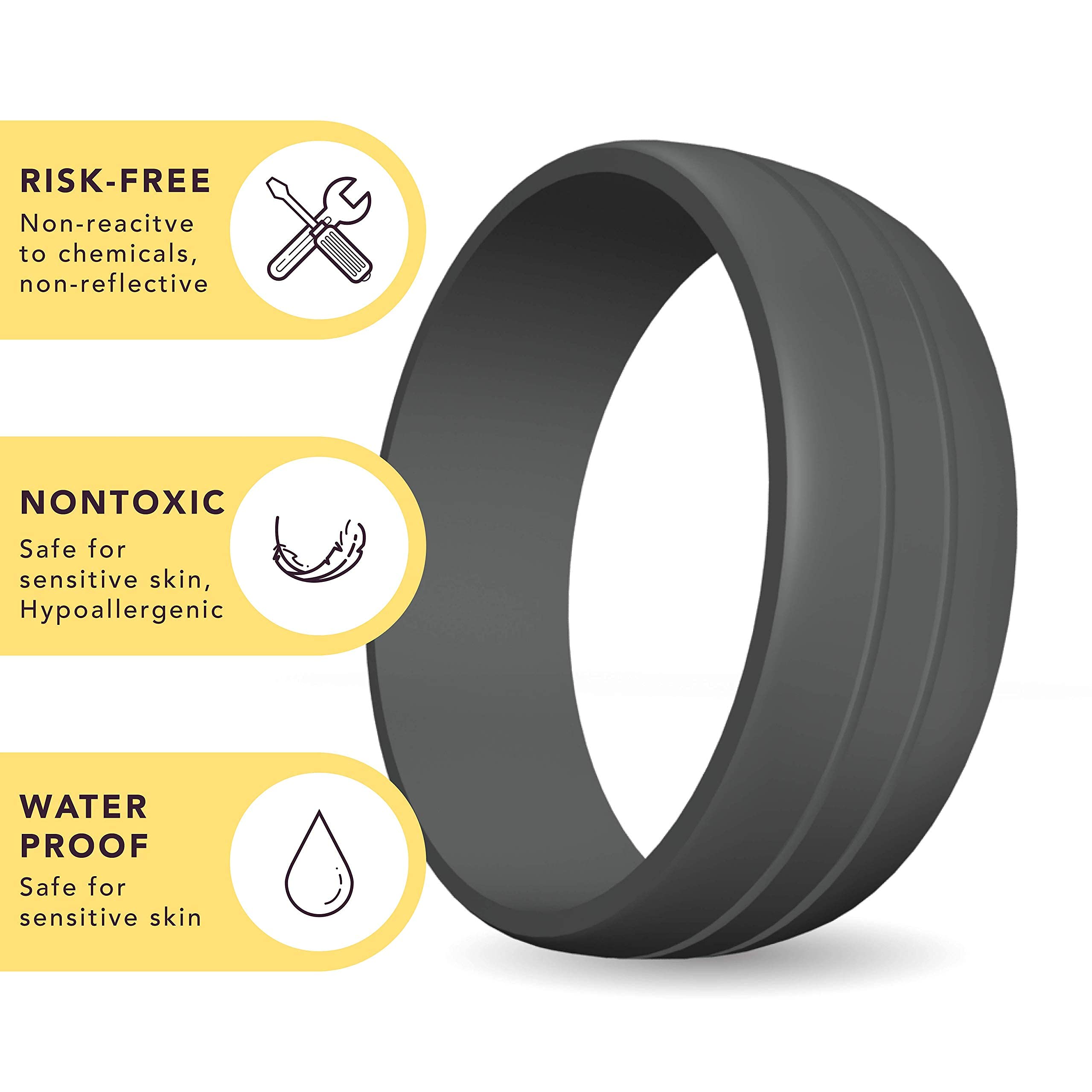Custom Engraved Silicone Wedding Bands for Men & Women - Personalized Rubber Engagement Rings for Couples - Perfect for Active Lifestyles, Gym Workouts, Travel & Outdoor Adventures