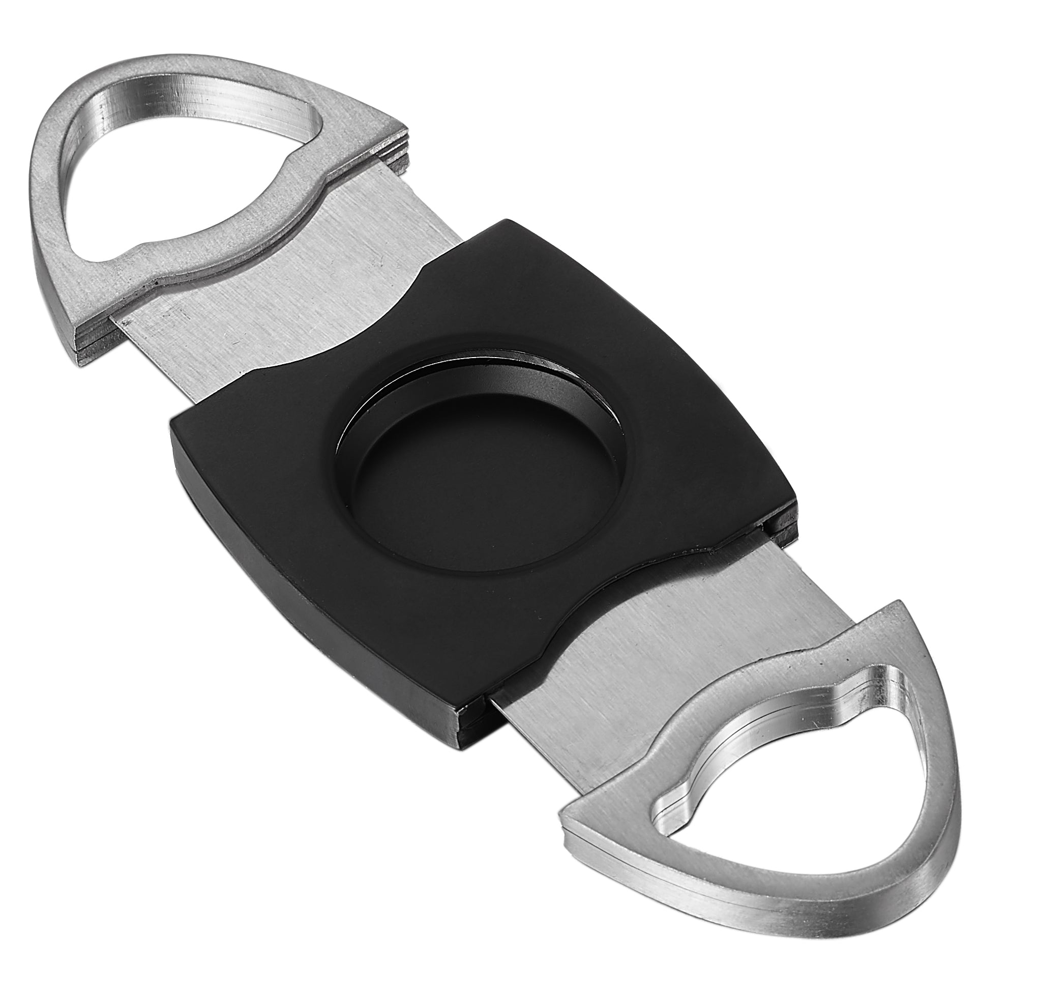Visol Perfecto Black & Stainless Steel Double Guillotine Cigar Cutter - Premium Cigar Accessory for Smooth Cuts at Home, Parties & Gifting