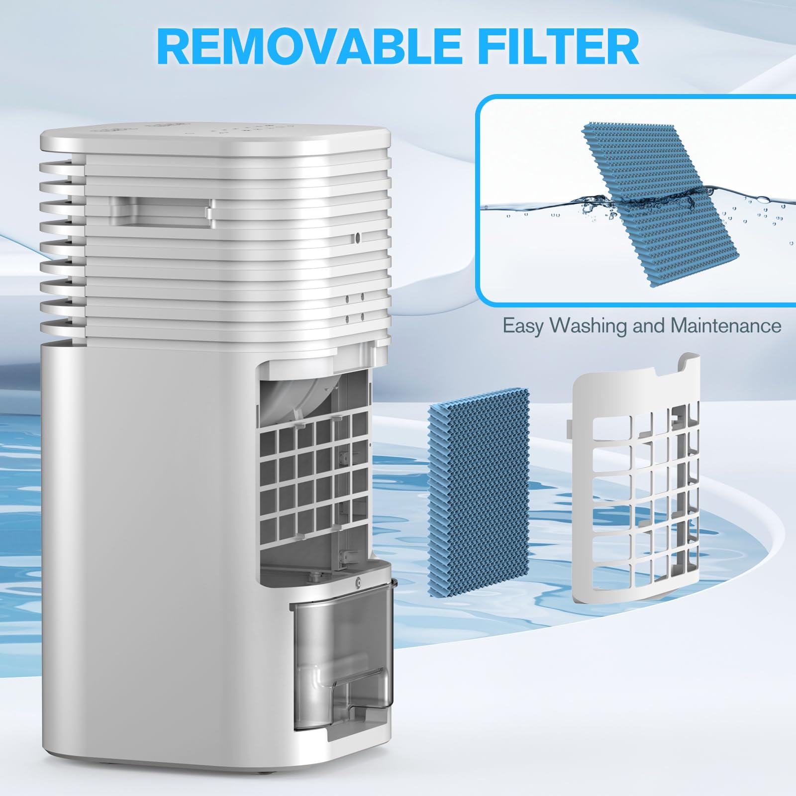 Portable Air Conditioner Without Window - 15H Timer, 120° Oscillation, 3-in-1 AC Unit with Remote Control, 2 Gallon Tank, 3 Modes & 3 Speeds, Ultra Quiet 24