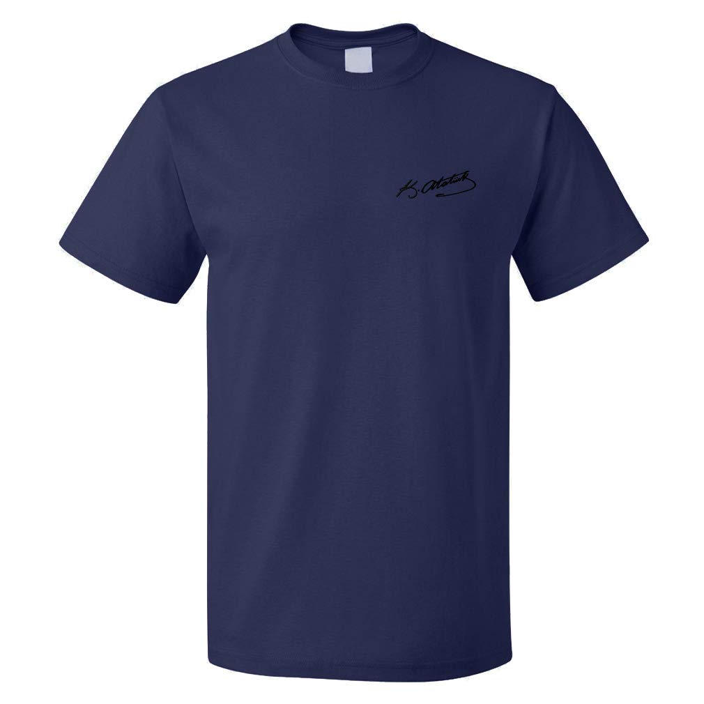 Funny Graphic T-Shirts for Men - Ataturk Signature Cotton Tee | Casual Wear & Gifts for History Lovers