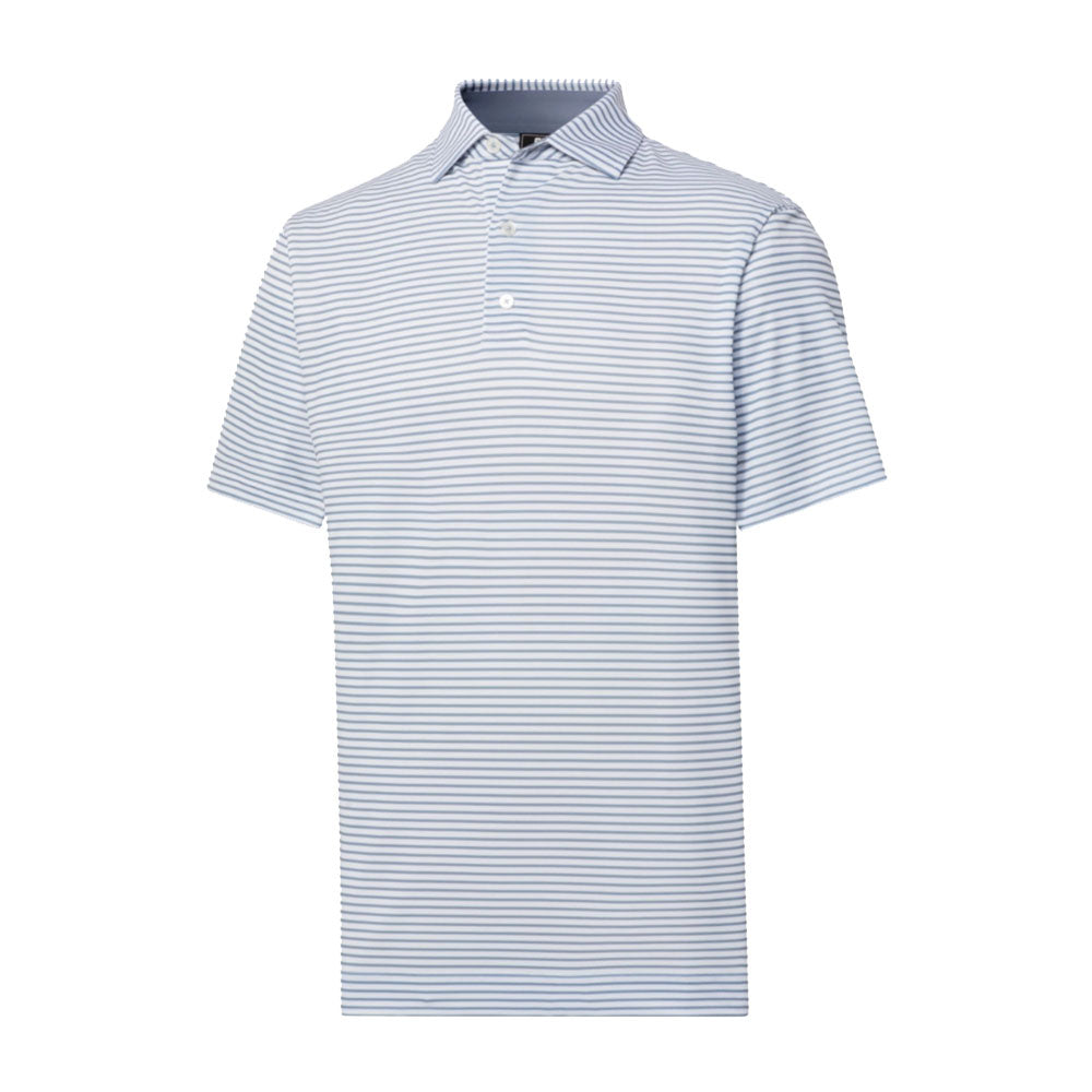 FootJoy Hickory Stripe Stretch Pique Men's Golf Polo Shirt - Breathable & Moisture-Wicking for Comfort on the Golf Course