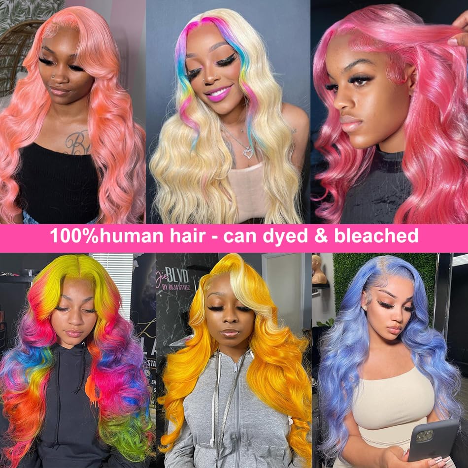 613 Blonde Human Hair Lace Front Wig - 32 Inch 13x6 HD Transparent Lace Frontal with Baby Hair | 180% Density Body Wave | Perfect for Cosplay, Daily Wear & Special Occasions