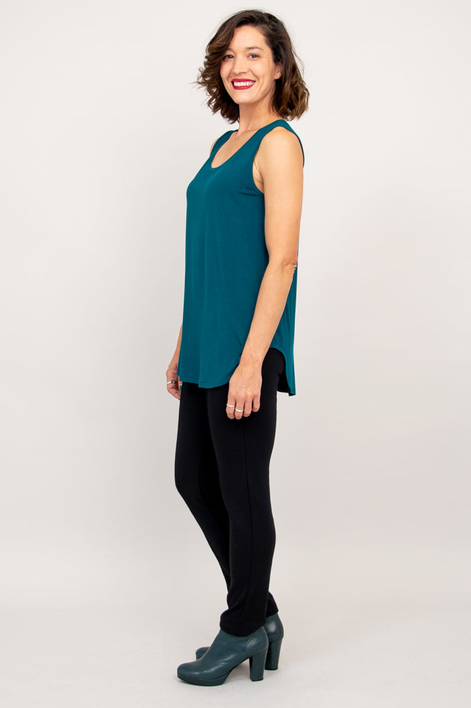 Eco-Friendly Bamboo Jazz Tank Top for Women - Soft & Breathable Teal Casual Wear - Perfect for Yoga, Gym & Summer Outfits