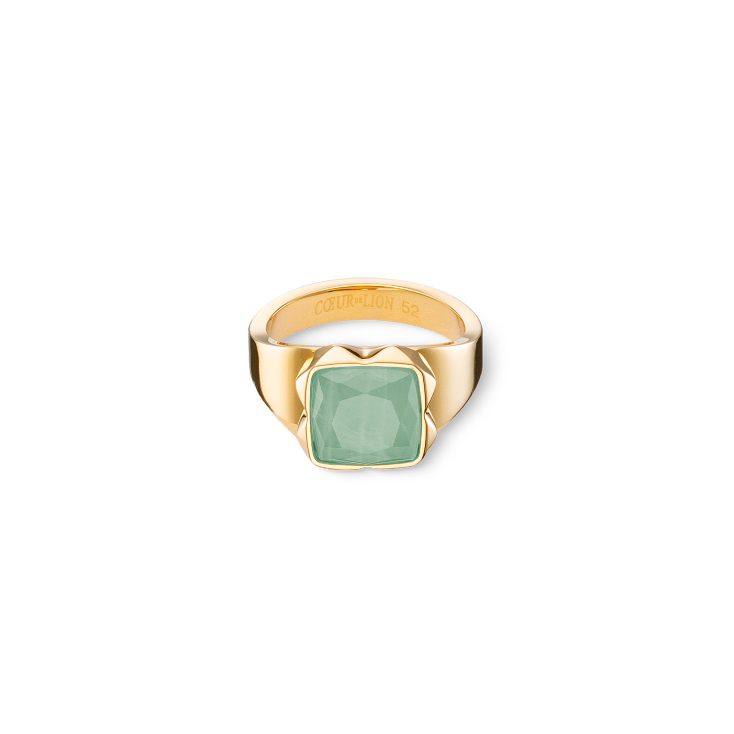 Square Aventurine Gold Green Ring Spikes - Elegant Crystal Jewelry for Women, Boho Chic Accessories for Parties, Weddings & Everyday Wear