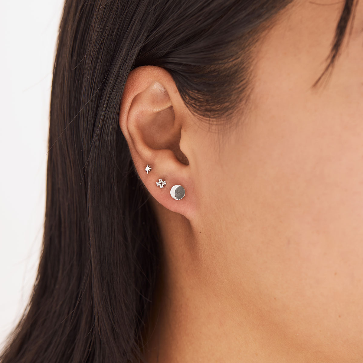 Celestial Midnight Stud Earrings for Women - Sparkling Star & Moon Design, Hypoallergenic Stainless Steel - Perfect for Evening Parties, Date Nights & Gifts