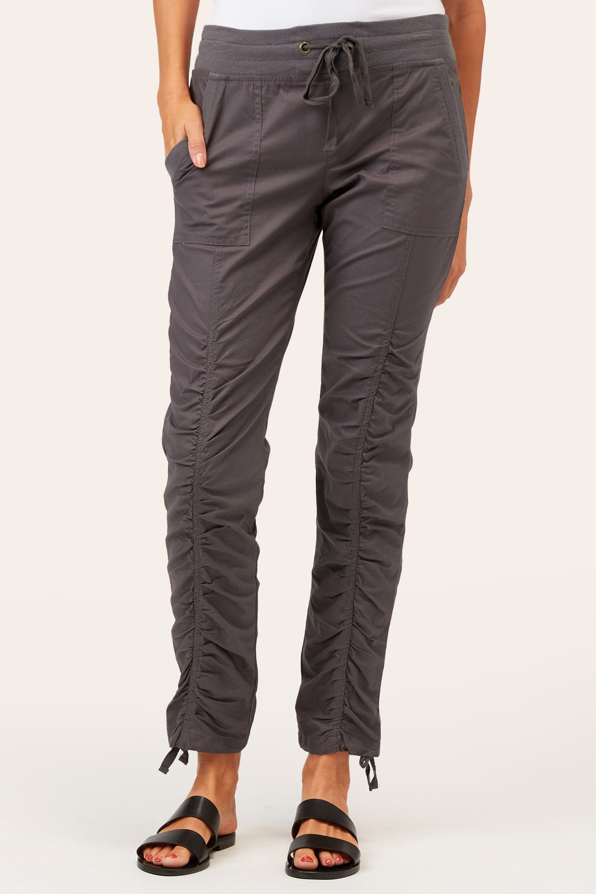 Jules Charcoal Pants for Women - Stylish and Comfortable High Waisted Trousers for Work, Office, and Casual Wear