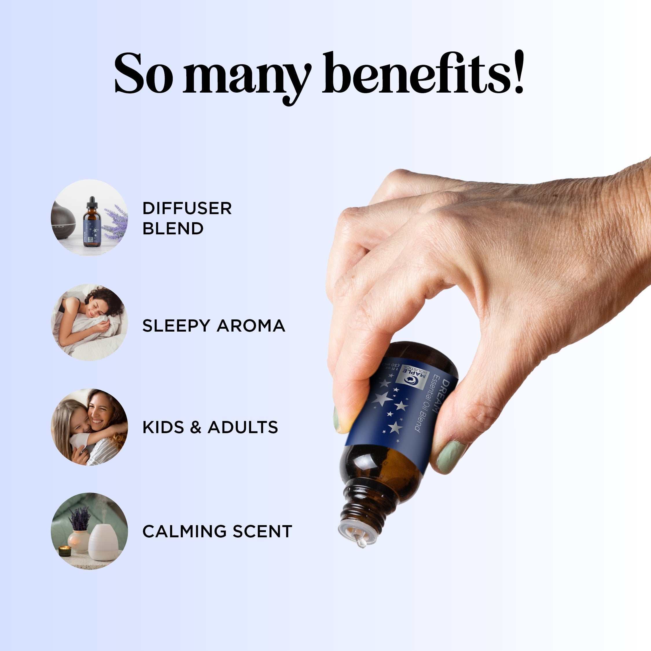 Dream Essential Oil Blend for Relaxation & Sleep - Aromatherapy Diffuser Oil for Stress Relief & Better Sleep - Perfect for Bedtime, Meditation & Yoga