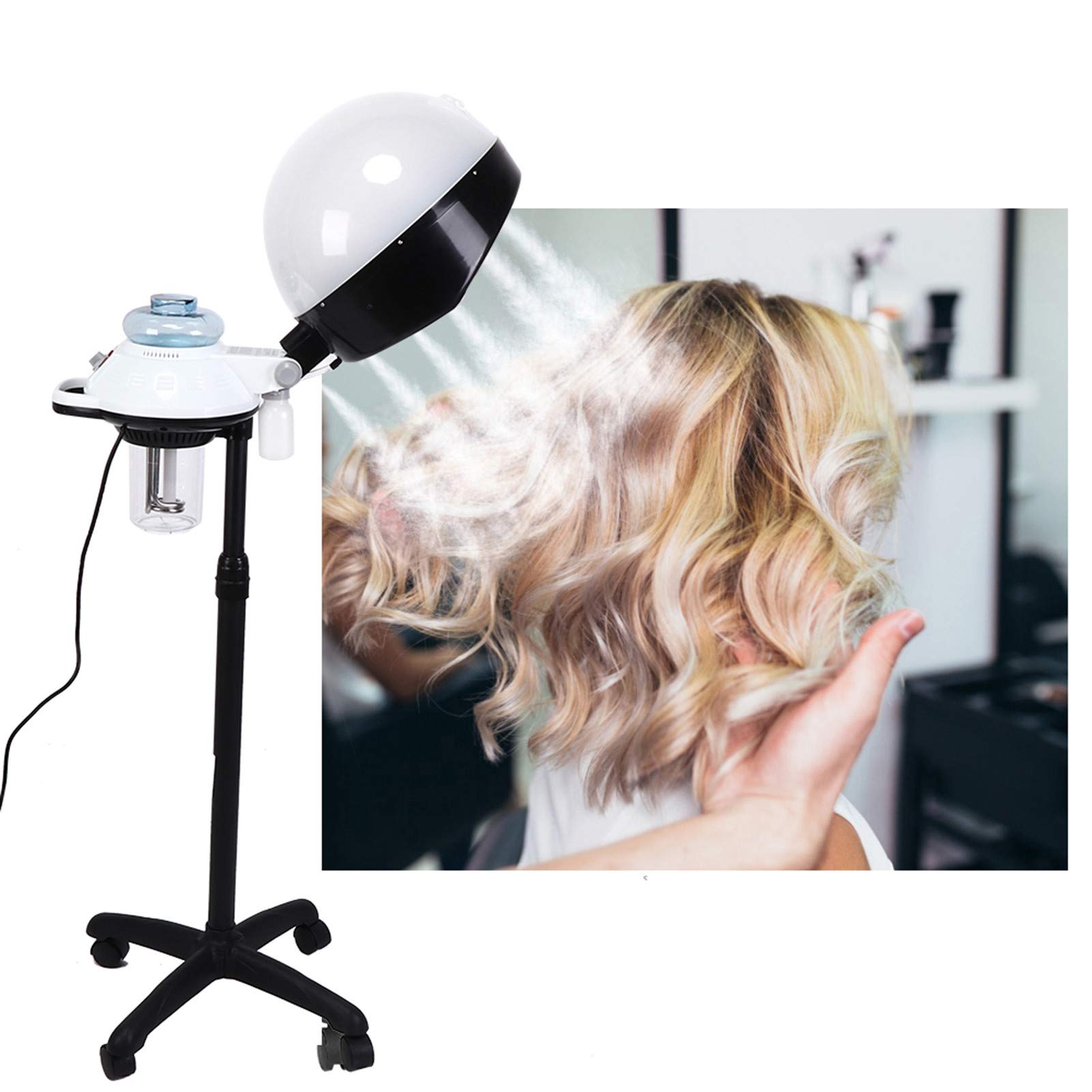 Adjustable Professional Hair Coloring Steamer with Hooded Bonnet - Salon & Home Use Perming & Treatment Dryer for Hair Care & Styling